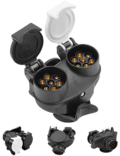 SPARKMOTO 2 in 1 Trailer Converter - 13 Pin to 7 Pin Socket Adapter