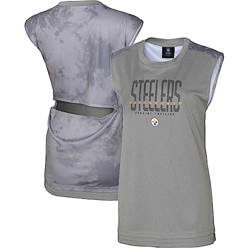 Women's Gray Pittsburgh Steelers No Sweat Tank Top