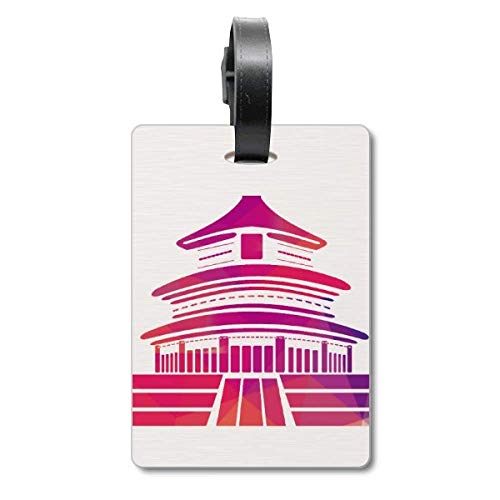 Étiquette valise Temple du Ciel voyage rouge anti-perte