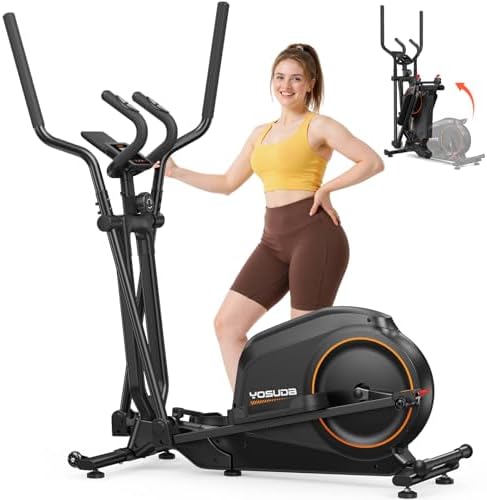 YOSUDA Foldable Elliptical Exercise Machine for Home,15IN Stride ...