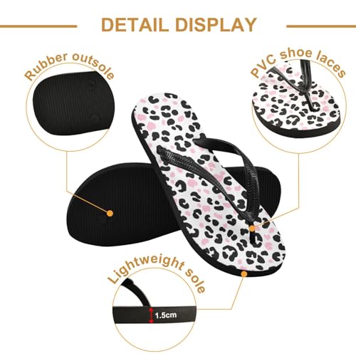 Leopard Spots Pink Flip Flop Beach Summer Casual Sandal for Women & Men Shower Shoes 208617992