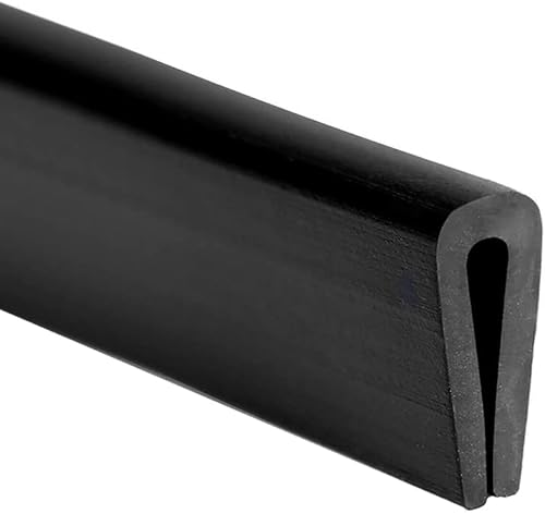 Borde de goma negro, plástico PVC de canal U, protector de borde afilado de metal apto para 0.09 pulgadas, longitud 10 pies (10.0 ft)
