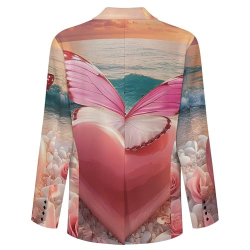 Sunset Beach Heart Rose Butterflies Classic Suits Blazer for Men Business Tuxedo Jacket Sport Coat Two Buttons4