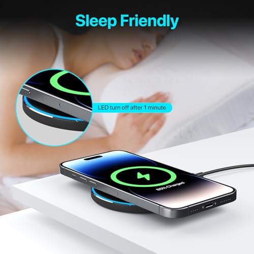 30W Wireless Charger Pad, Wireless Charge 30W, Fast Wireless Charger, Wireless Charging Compatible with Samsung Galaxy S23/S22/S21/S20, Fast Charger Compatible with iPhone 17/16/15/13/14/12 Series by HONGYEE - Used condition - Image 7