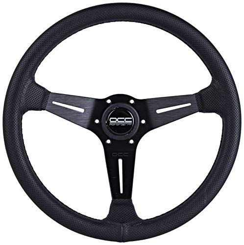 OCC MOTOR SPORT Volante desplazado mod classic piel perforada brazos negros OCCVOL008
