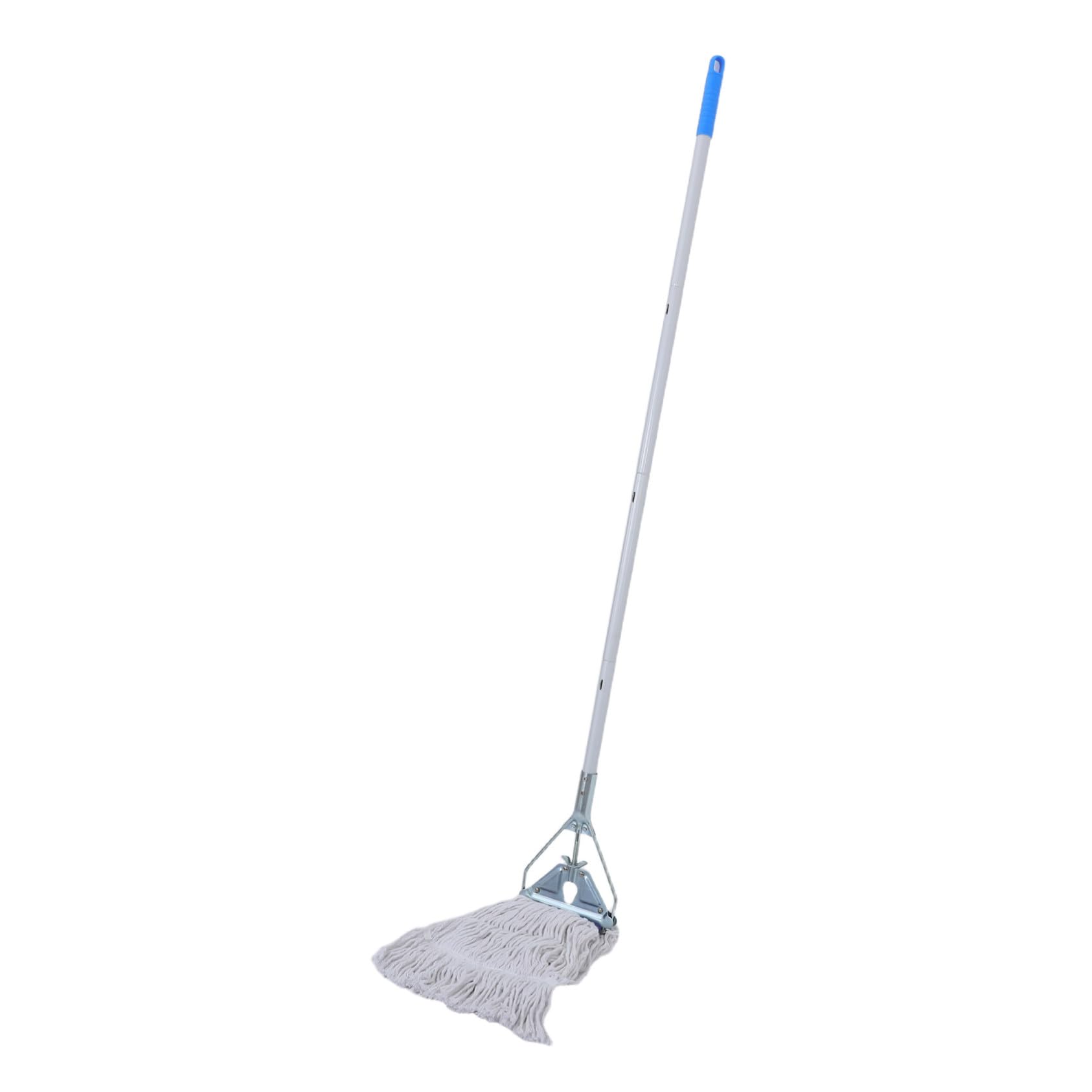 KOMBIUDA Fregona Industrial Triangular con Cabezal de Repuesto y Abrazadera Plástica Mango Desmontable para Limpieza Profesional Hogar Taller y Garaje