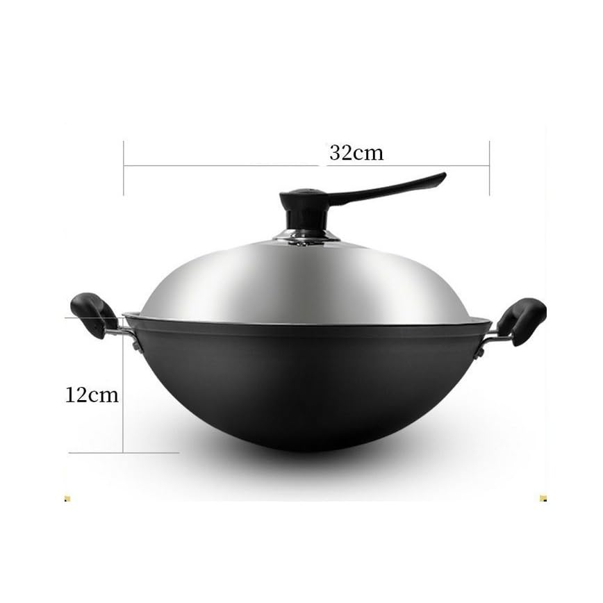 Wok chino sin recubrimiento fondo redondo 28 cm miniatura 2