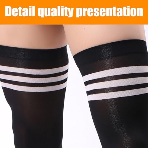Men's Sissy Thigh High Socks Over Knee Socks,Femboy Thigh High Stockings for Cross-dressers,Sheer Sissy Stockings Crossdressing Lingerie for Men,Black4