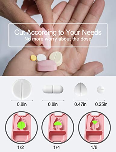 Image of DUBSTAR Small Pill Cutter, Pill Cutter Splitter for Small and Tiny Pills, Portable Pretty Pill Cutters for Large Pills, Cuts Vitamins Tablets for Purse Pocket (Pill Cutter, Blue)