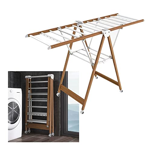 Stendibiancheria ad Ala, Appendiabiti in Lega di Alluminio Pieghevole per Lenzuola, con Ali Regolabili in Altezza, stendibiancheria Indipendente Potente