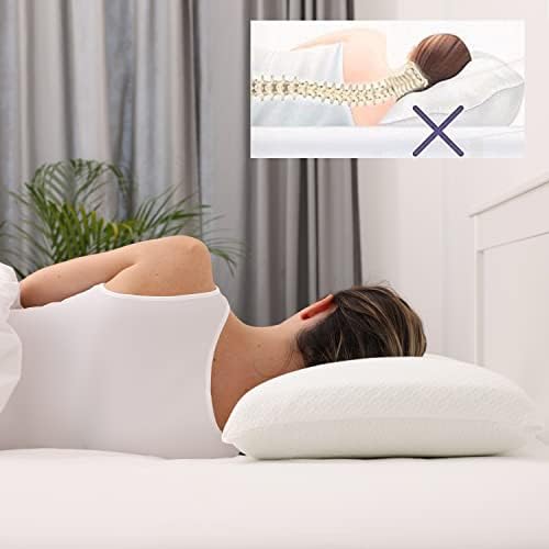 KIZZEN Memory Foam Pillow for Side Back And Stomach Sleepers.Ventilated Design, Orthopedic Pillow for Neck Support Made In EU Oeko-Tex Certified Bed Pillow 40x60x13 Cm.