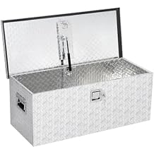 30 Inch Truck Bed Tool Box, Heavy Duty Aluminum Diamond Plate ToolBox for Pick Up RV Truck Trailer, Trailer Toolboxs Storage with Side Handle, Lock and Keys, Silver