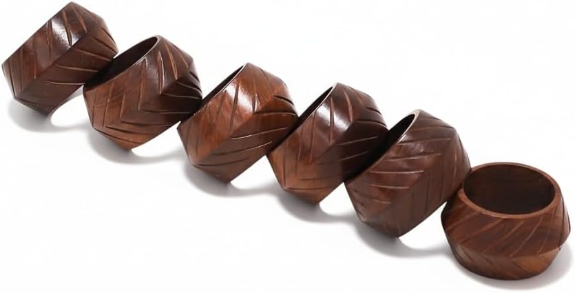 Wooden Napkin Rings Handcrafted Natural Wood Napkin Rings Decorations Christmas Ornaments Best for for Table Décor, Dinner Party, Wedding Party, Dining Parties, Table Decoration (8)