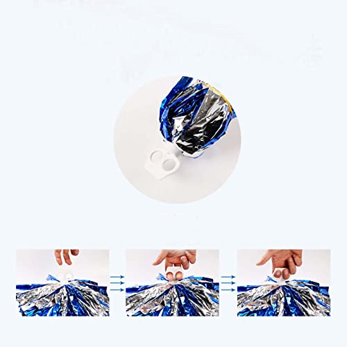 ZEALMAX 1 Pair Cheerleading Pom Poms Sports Party Accessories for Dance Sports Cheering Children Adults,Blue+Green