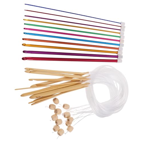 Ensemble complet tricot et crochet HOODANCOS aiguilles bois 120 cm