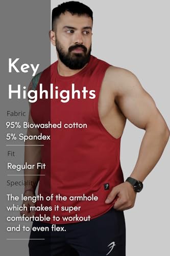 Image of FUAARK Men's Cotton Sleeveless Tank Tops Gym Vest for Mens