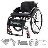 Zynqra Sports Wheelchair for Adult,Drive Lightweight Sports Wheelchair with Handbrakes and Quick Release Rear Wheels,Self-propelled Manual Chair with Anti-Tipper(45cm/17.7inseat width)