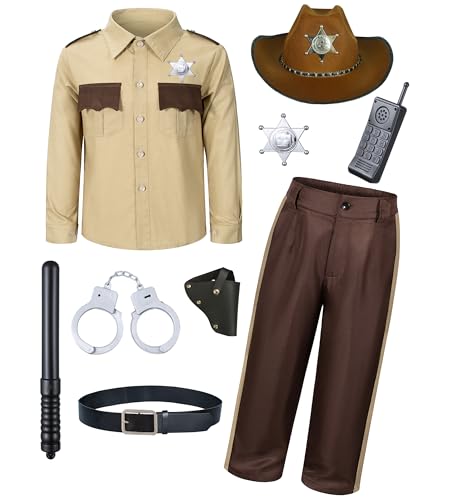 Disfraz completo sheriff vaquero para niños 3-13 años miniatura 1