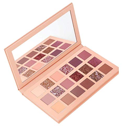 Image of New Nude 18 Color EyeShadow Pallete With 7Pc Pink Brush
