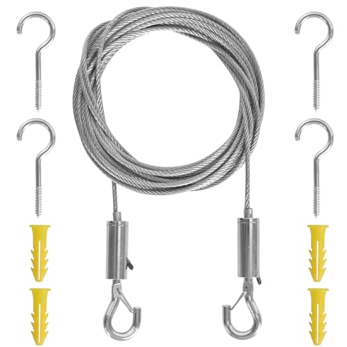 Drahtseil Set 6m, Vorhang Drahtstangen Set, Multi-Purpose Set...