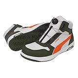 PUMA(プーマ) 安全靴 フロントコート ディスク ミッドカット ホワイト＆グリーン 28.0cm 中敷 インソール付 63.222.0&20.450.0