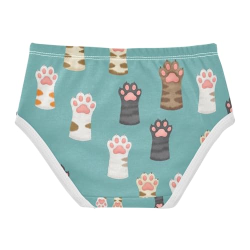Cute Paws Cotton Toddler Underwear, Cotton Underwear for Girls, 2T–8 Years2