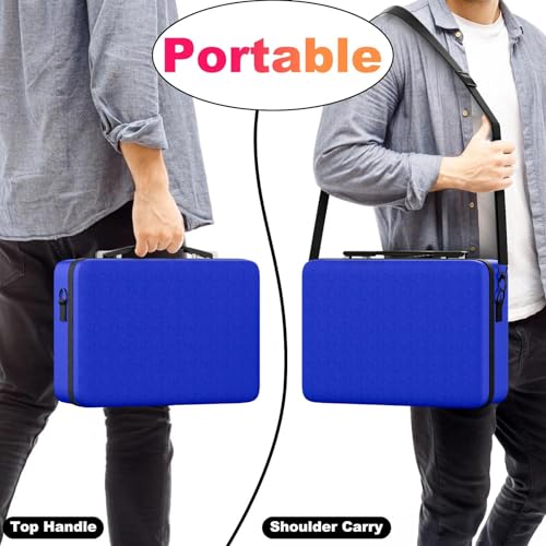 Image of Proijeut Card Deck Box with Portable Case, 6 Pack Clear Commander Deck Box with 6 Dividers, Holds 600+ Double Sleeved Cards, Fit for MTG, YuGiOh, TCG (Blue)