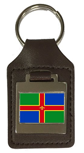 Porte-clés en cuir gravé Lincolnshire pour vos clés de voiture