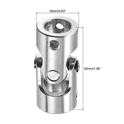 sourcing map Drehbare Kreuzgelenk Wellenkupplung 10mm bis 10mm Innendurchm. L35 x D16 mit Schrauben und Schraubenschlüssel für RC Modell