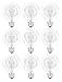 Set of 9 GE Decorative Crystal Clear Globe Light Bulbs - 60 W - 625 Lumens - 2700K Color - G25 Bulbs - 2.7 Years of Life! (9)