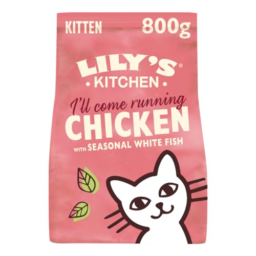 Lily's Kitchen Natürliches Kitten Trockenfutter Katzenfutter Huhn & Weißfisch 4 x 800g