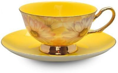 Satin Shelley Yellow Bone China Tea Cup & Saucer Set