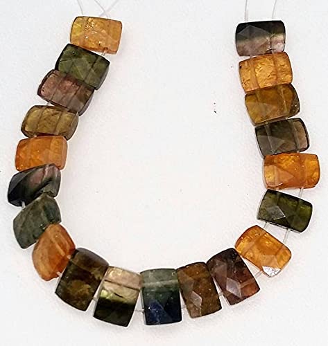 Perles de tourmaline multicolore véritables rectangles facettés de qualité supérieure - 2