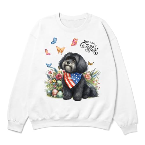 Dog Celebrates Spring and Enjoys a Happy Easter Adult Youth T-Shirt Hoodie Sweatshirt