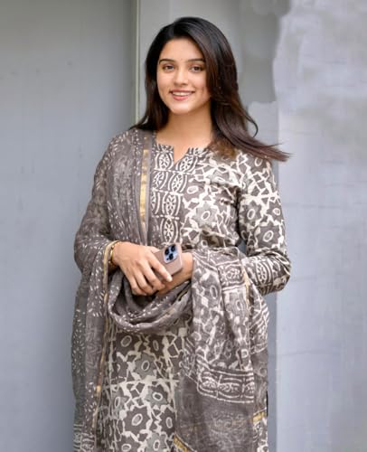 Image of KLOSIA Women's Printed Straight Kurta and Pant with Dupatta Set