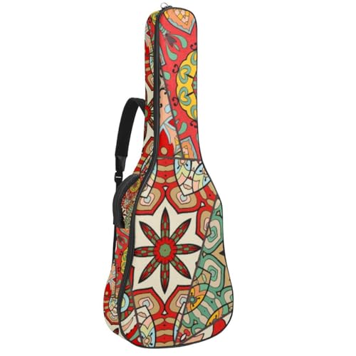 Housse de guitare en tissu Oxford épais rembourré avec boucle de suspension et sangle de cou Motif mandala Motif floral 101,6 cm, Multicolore., 42.9×16.9×4.7 in, Sac de transport tendance pour guitare - Les Beatles, Paul McCartney, John Lennon, RIngo Starr, George Harrison Housse de guitare en tissu Oxford épais rembourré avec boucle de suspension et sangle de cou Motif mandala Motif floral 101,6 cm, Multicolore., 42.9x16.9x4.7 in, Sac de transport tendance pour guitare