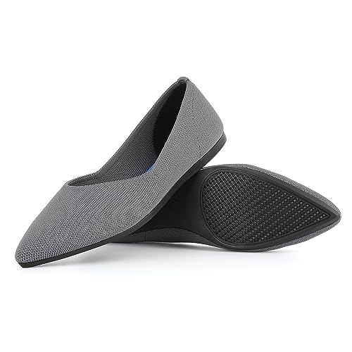 KBZone Women's Knit Ballet Flats Fashion Pointed Toe Walking Shoes Casual Slip-on Ballet Shoes4