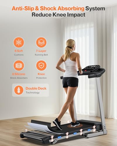 Cardirun Folding Treadmill with Incline, 3.5 HP Quiet Treadmills for Home with 400 lbs Weight Capacity, Incline Treadmill with Pulse Sensor and Bluetooth Speaker, LED Screen, App, Space-Saving Design - Image 3