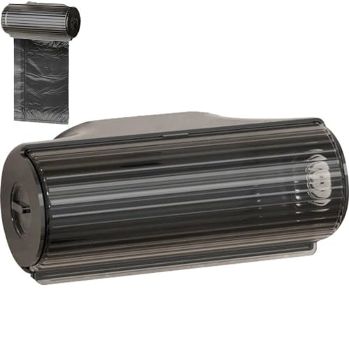 vepoty Trash Bag Dispenser Wall Mounted Grocery Garbage Bag Holder Plastic Bag Storage Box Waste Bag Container for Kitchen Bathroom