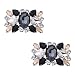 Douqu Fashion Rhinestones Crystal Shoe Clips Wedding Party Shoe Buckle Accessories Shoes Decoration for Women-2Pcs (Black)