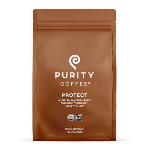 Best Coffee for Liver Health: Top Organic and Antioxidant-Rich Picks 5 Purity Coffee PROTECT Light-Medium Roast Ground Coffee for Liver Vitality - USDA Organic and Third-Party Tested for Antioxidants, Mold, Mycotoxins and Pesticides - 12oz (Purity Protect, light_roast) | Ground| PROTECT