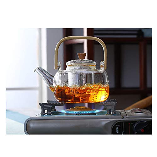 1000Ml Glass Teapot With Glass Infuser, Teapot With Strainer For Loose Tea, Safe On Stovetop, Tea Pot With Bamboo Handle (1000Ml/350Z) #TOP3