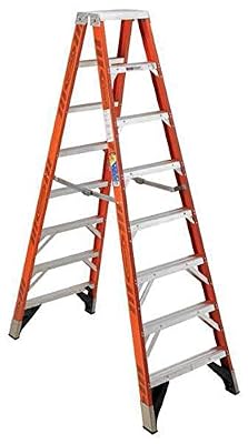 8 ft Fiberglass 375 lb Capacity Twin Stepladder IAA