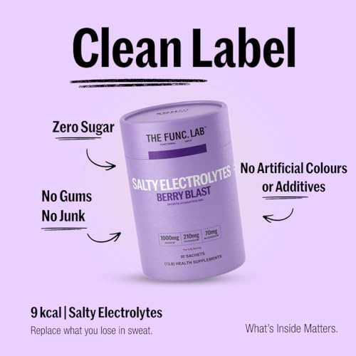 Image of The Func. Lab Daily Electrolytes -Salty Berry Blast | 30 Sachets | Instant Hydration Powder with Sodium, Potassium, Magnesium | Sugar-Free, No Preservatives | Instant Energy, Performance & Recovery Drink