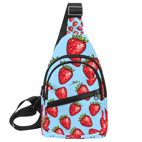 Mochila cruzada de fresas con correa ajustable para entrenamiento multicolor talla única