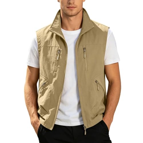 Chaleco de secado rápido con multibolsillos softshell para caza y senderismo 7