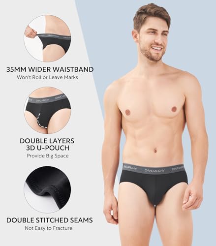 image for DAVID ARCHY Men's Underwear Briefs Rayon Made from Bamboo Wicking-Mois