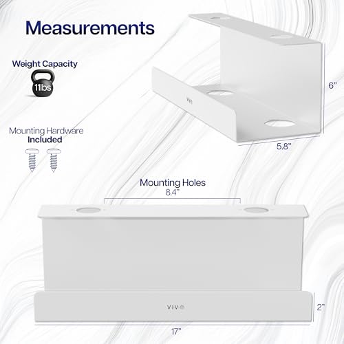 Image of VIVO Under Desk 17 inch Extra Deep Cable Management Tray, Power Strip Holder, Cord Organizer, Wire Tamer for Office and Home, White, DESK-AC16-1CW