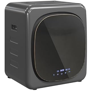 HOMCOM Mini asciugatrice con 6 programmi, touch screen a LED, 4 kg, fino a 60 °C, 800 W, autoportante, montaggio a parete, con protezione contro il surriscaldamento, asciugatura per vestiti, grigio
