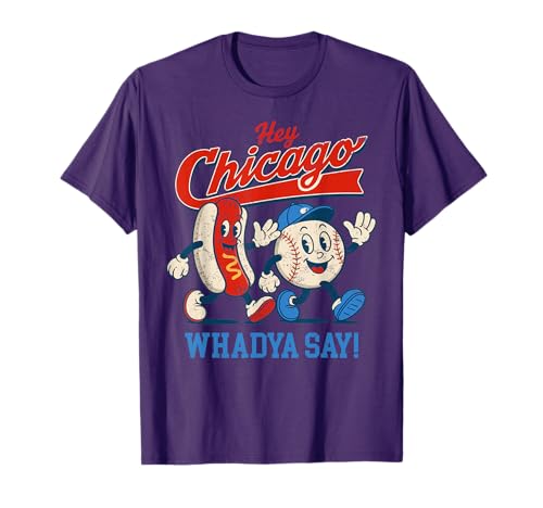 Hey Chicago Whadya Say Baseball and Hot Dog 4th of July Men T-Shirt